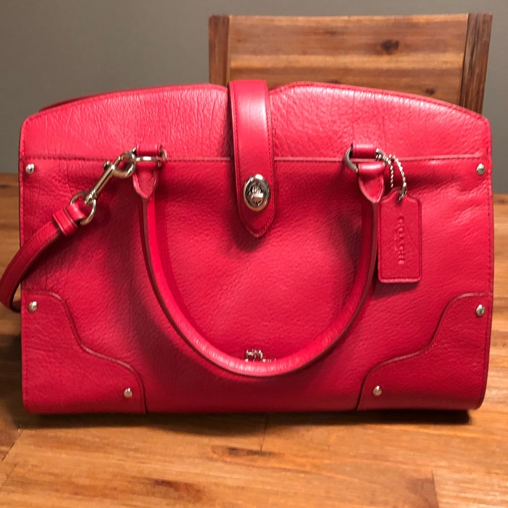 Coach Mercer Satchel 30 red NEW